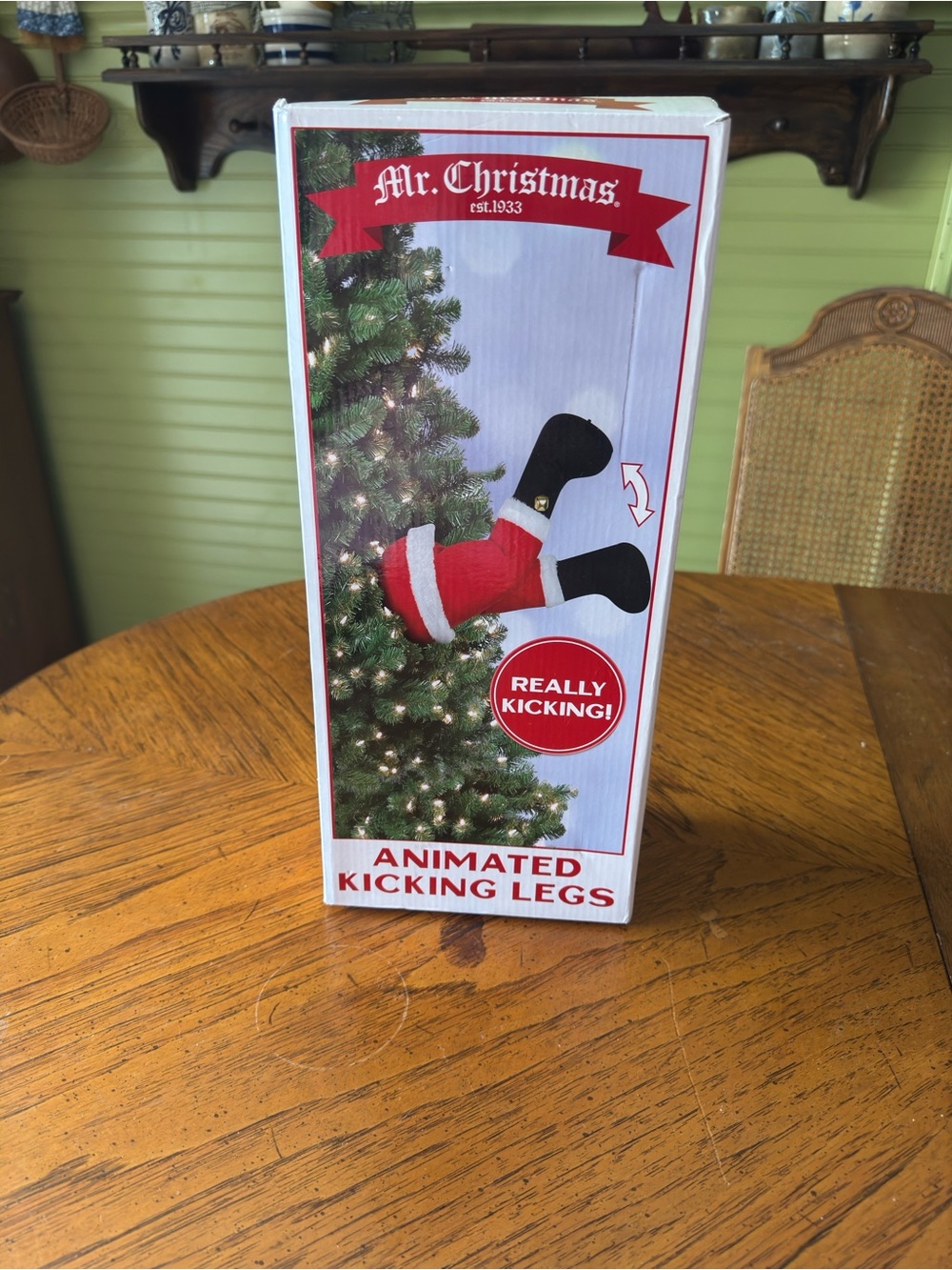 Mr. Christmas Animated Santa Claus – Kicking Legs – Motion-Activated Christmas T